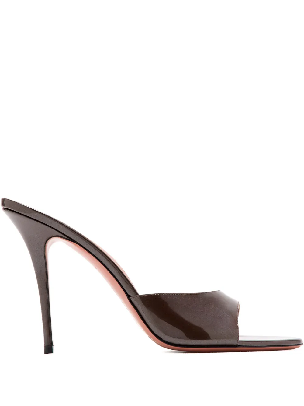 Amina Muaddi Elodie lakleren sandalen Grijs