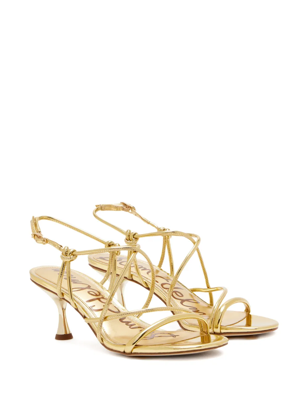 Sam Edelman 60mm Cross Over-straps Sandals In Gold