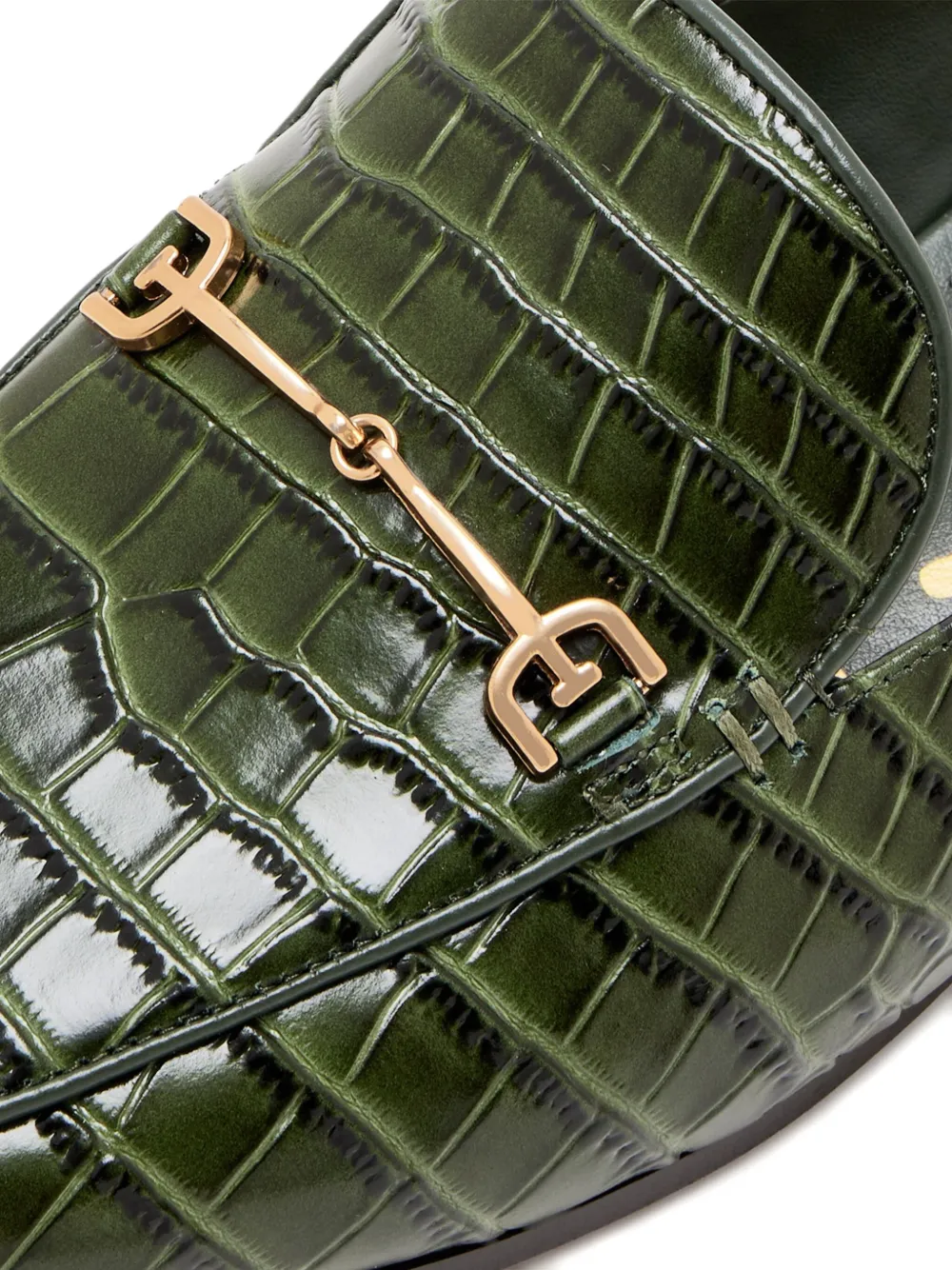 Sam Edelman Croc-effect Leather Mules In Green