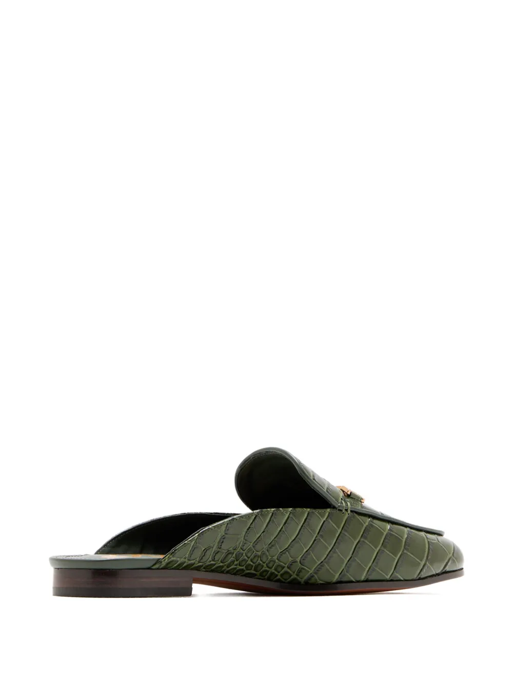 Sam Edelman Croc-effect Leather Mules In Green