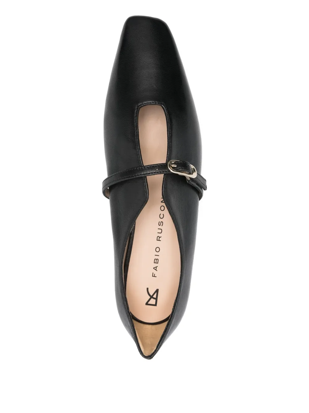 Fabio Rusconi Buckle Strap Ballet Flats In Black
