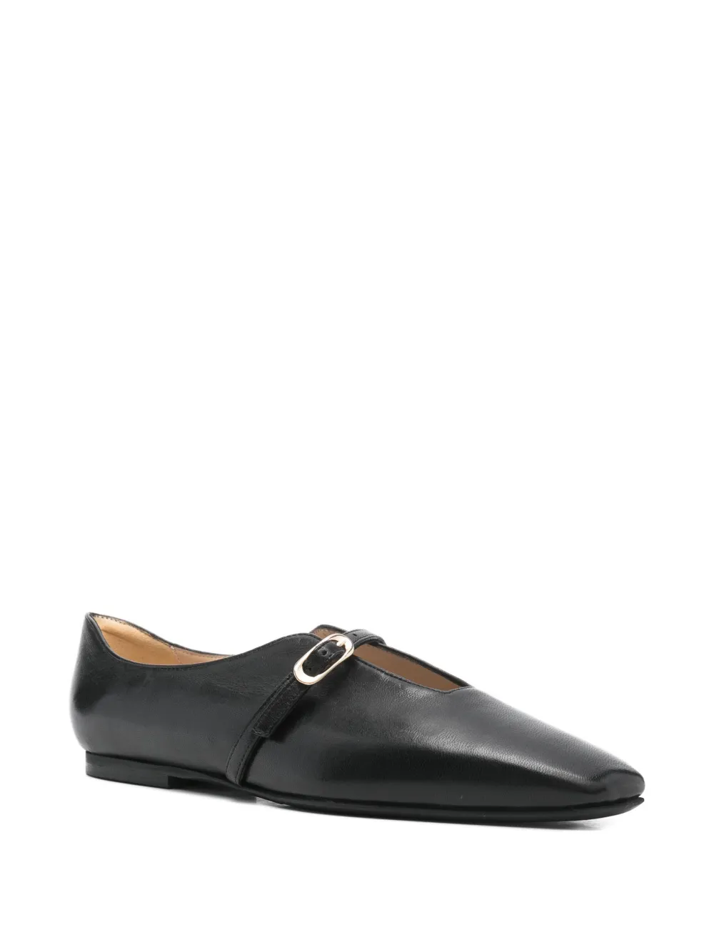 Fabio Rusconi Buckle Strap Ballet Flats In Black