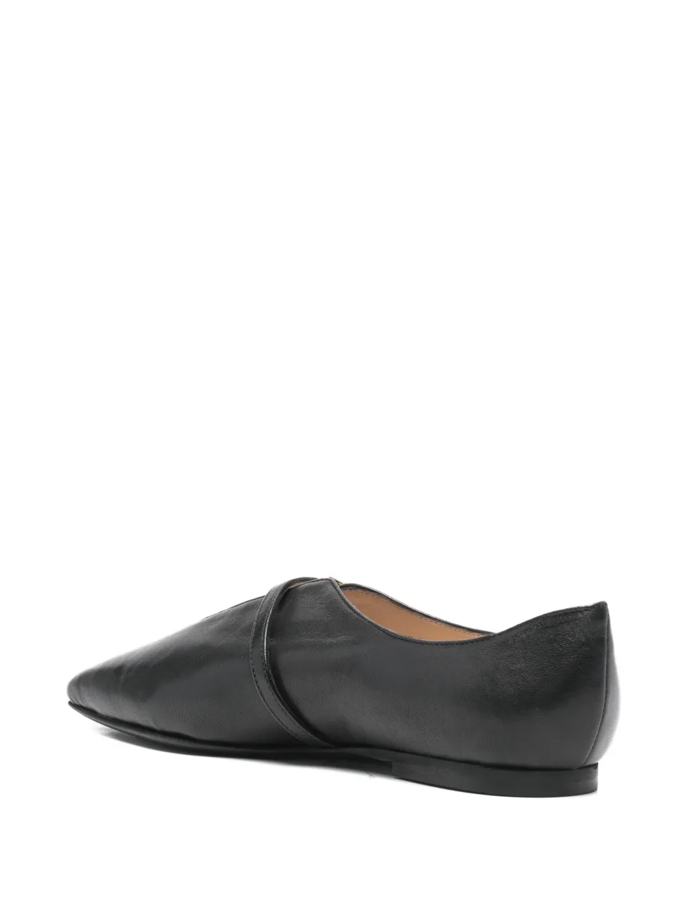 Fabio Rusconi Buckle Strap Ballet Flats In Black
