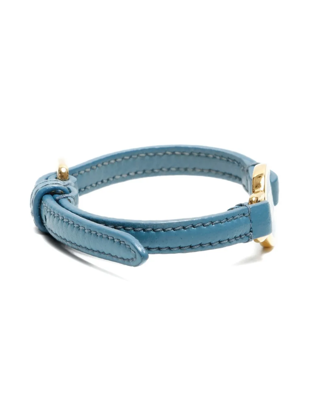 MIU MIU Pre-owned 2015-2025 Logo-plaque Bracelet In Blue