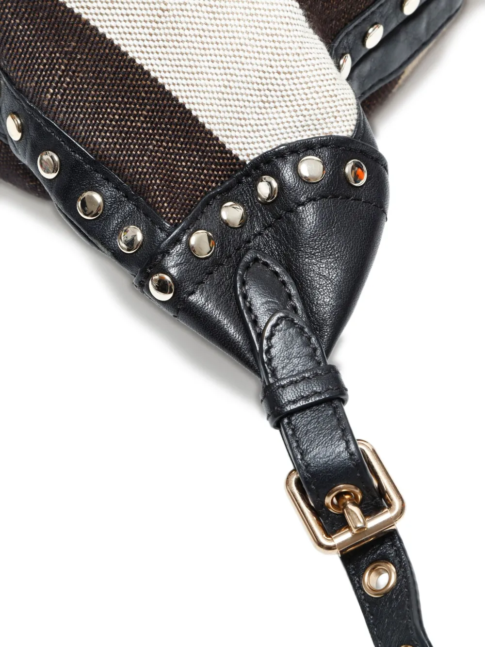 BURBERRY Pre-owned 2010-2020s Studded Check Backpack In Neutral