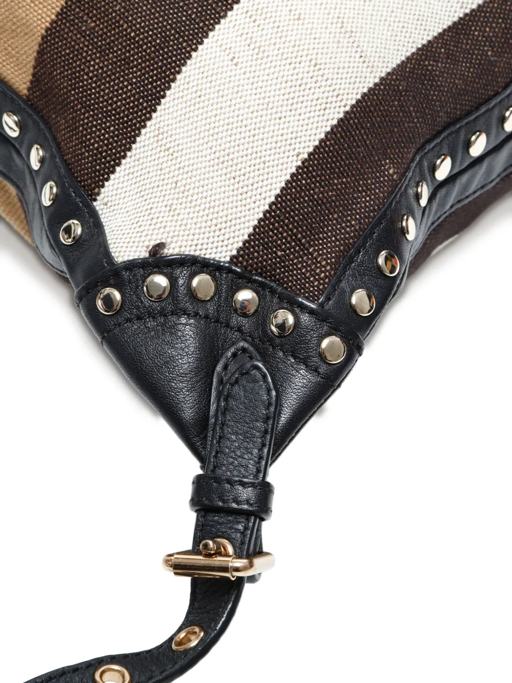 BURBERRY Pre-owned 2010-2020s Studded Check Backpack In Neutral