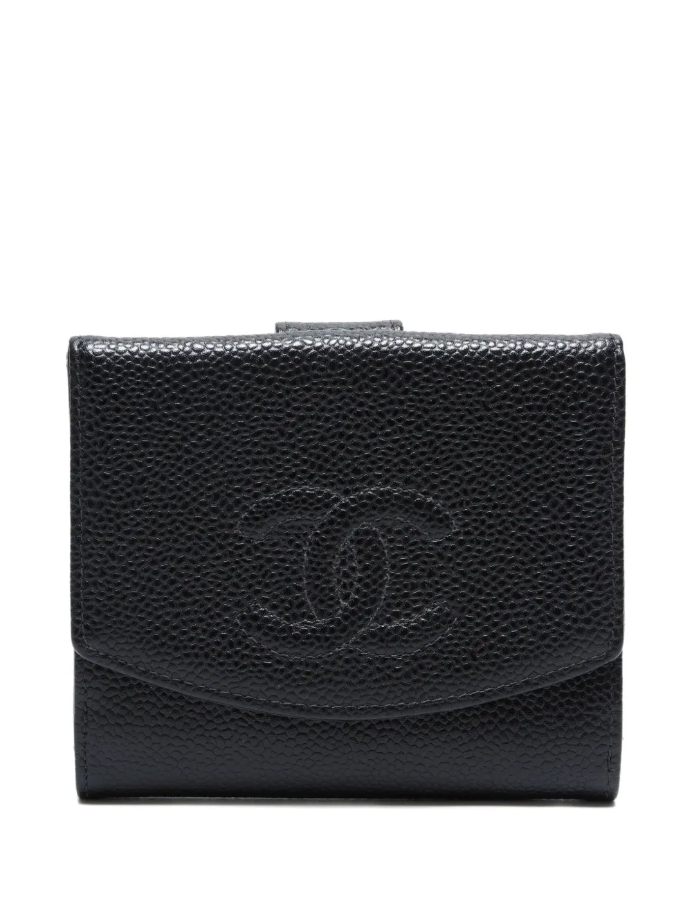 CHANEL Pre-Owned 2000-2002 CC-mark tri-fold wallet - ブラック CHANEL Pre-Owned 2000-2002 CC-mark tri-fold wallet - ブラック