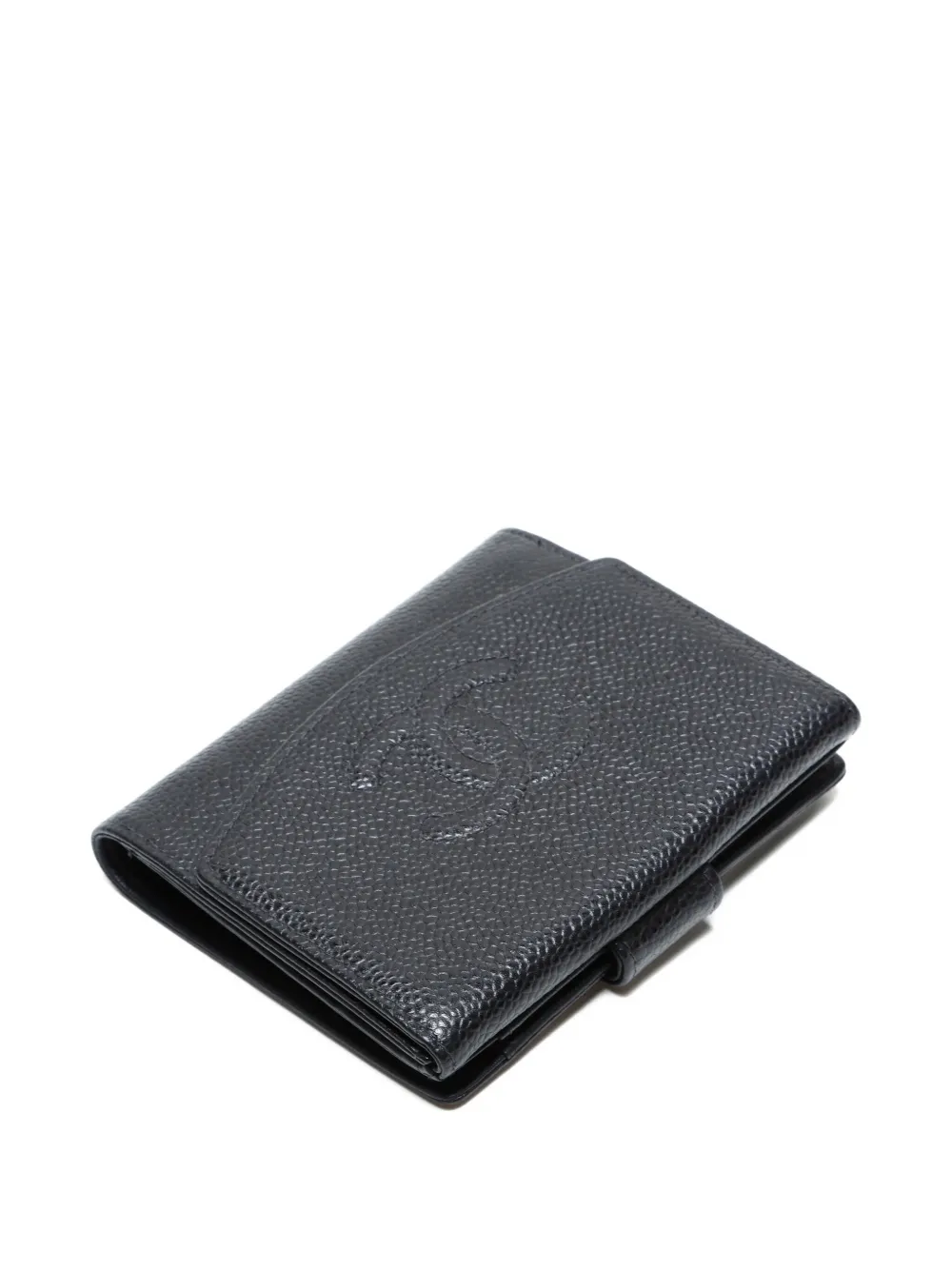 CHANEL Pre-owned 2000-2002 Cc-mark Tri-fold Wallet In Black