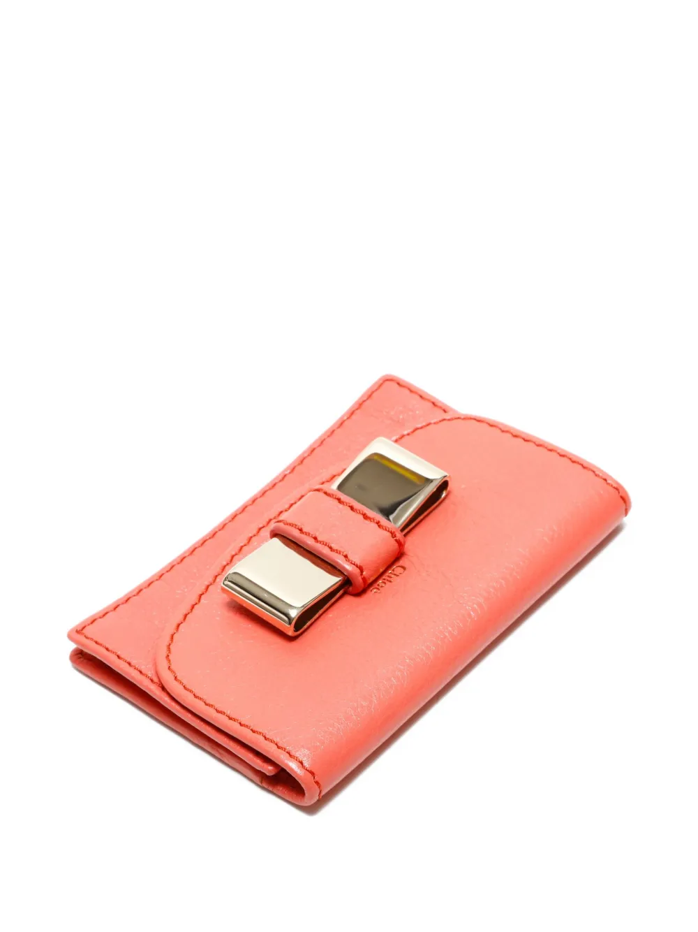 CHLOÉ Pre-owned 2000s Ribbon Cardholder In Orange