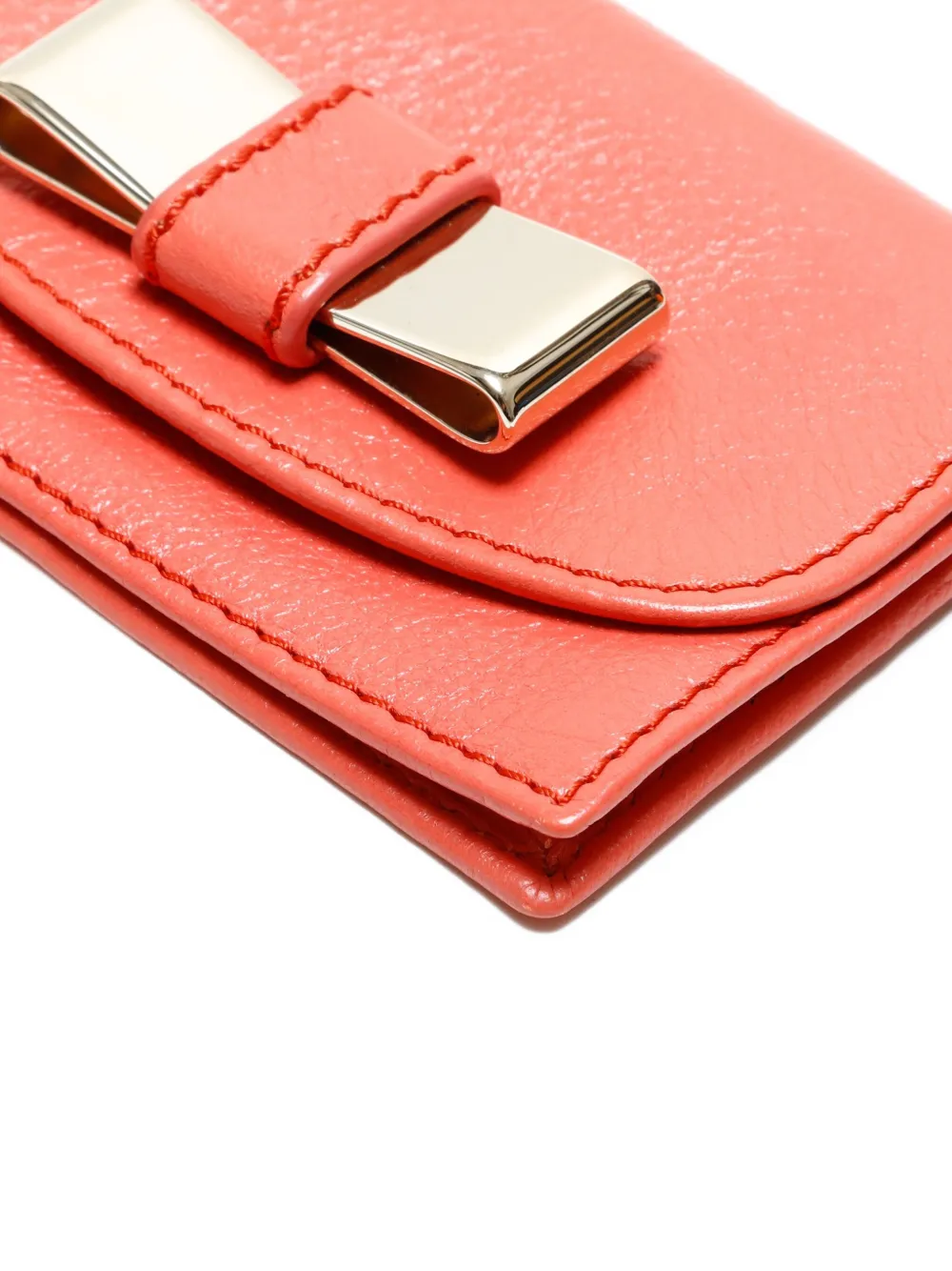 CHLOÉ Pre-owned 2000s Ribbon Cardholder In Orange