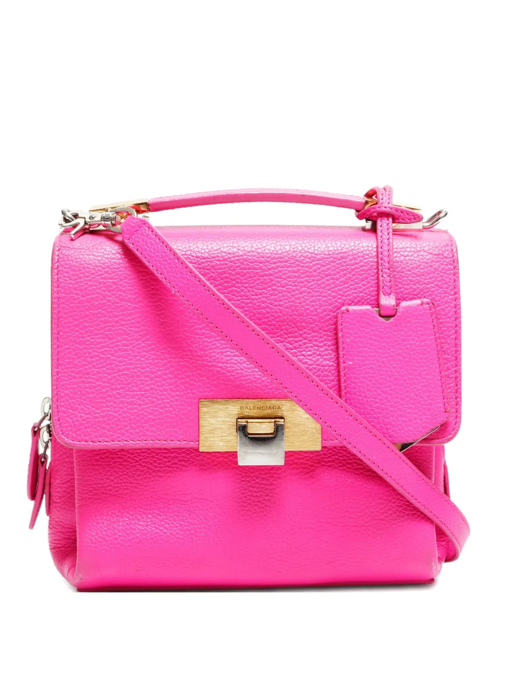 Pre-owned Balenciaga 2000s Leather Tote Bag In Pink