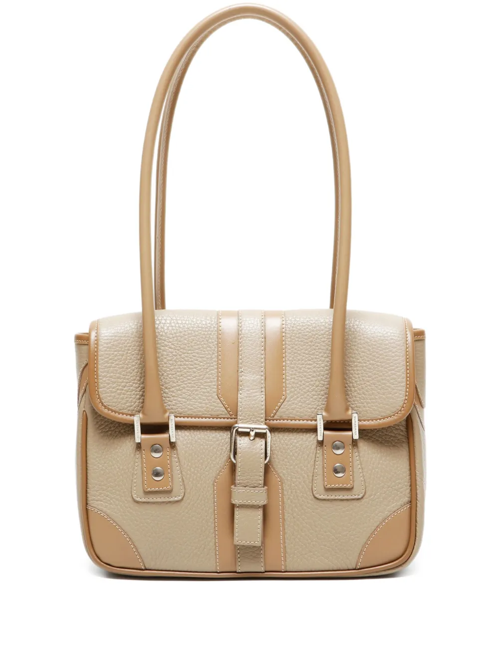 Burberry Pre-Owned 2000s buckle leather tote bag - ニュートラル