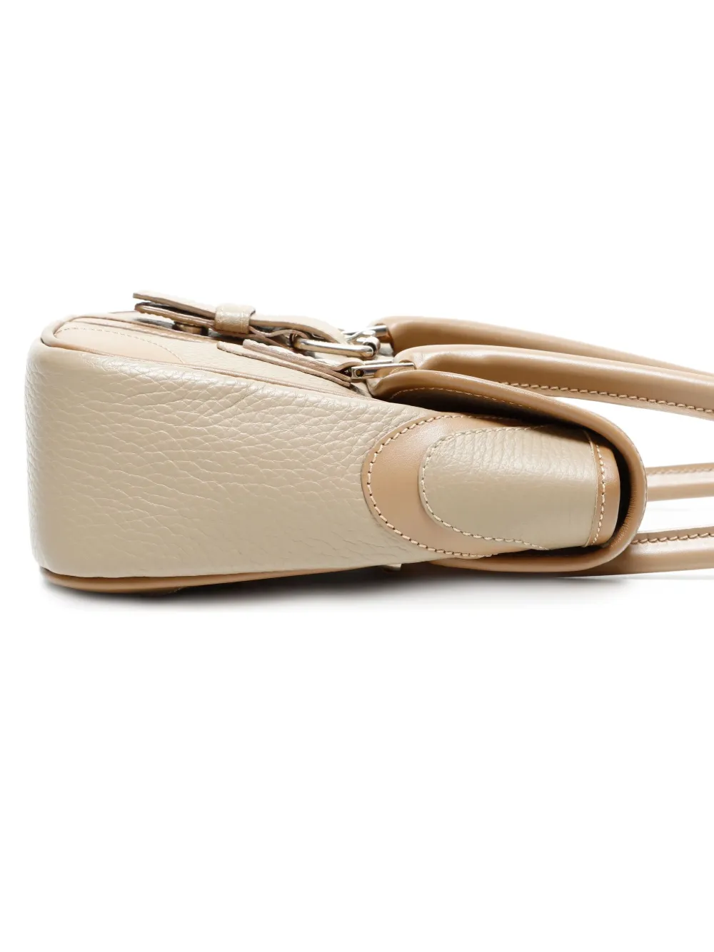 BURBERRY Pre-owned 2000s Buckle Leather Tote Bag In Neutral