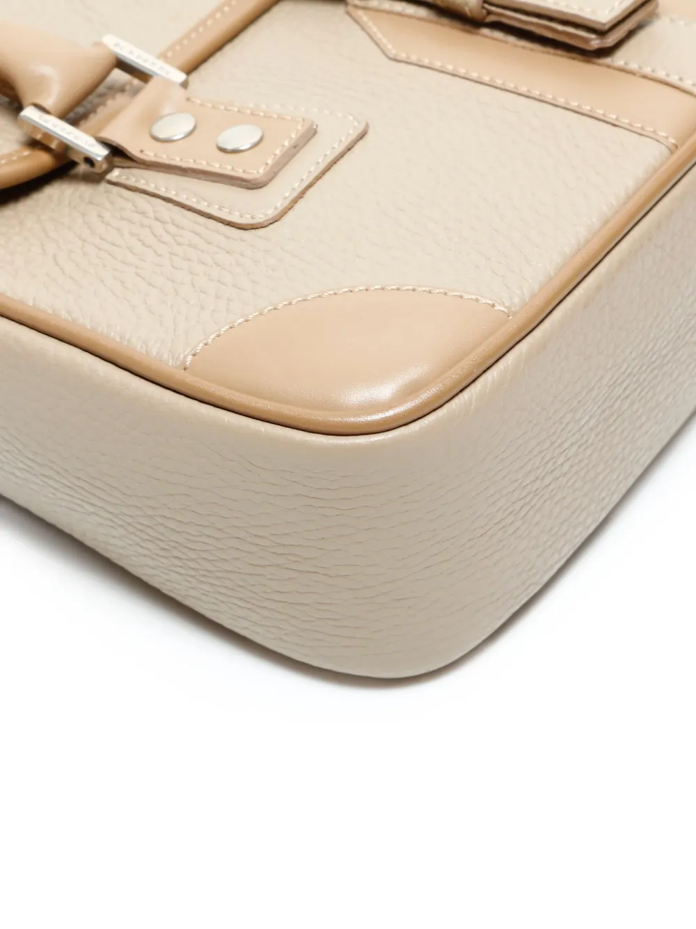 BURBERRY Pre-owned 2000s Buckle Leather Tote Bag In Neutral