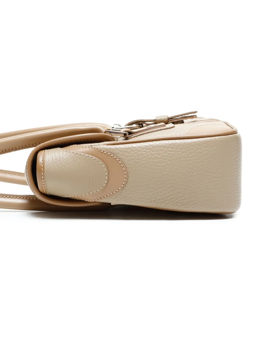 BURBERRY Pre-owned 2000s Buckle Leather Tote Bag In Neutral