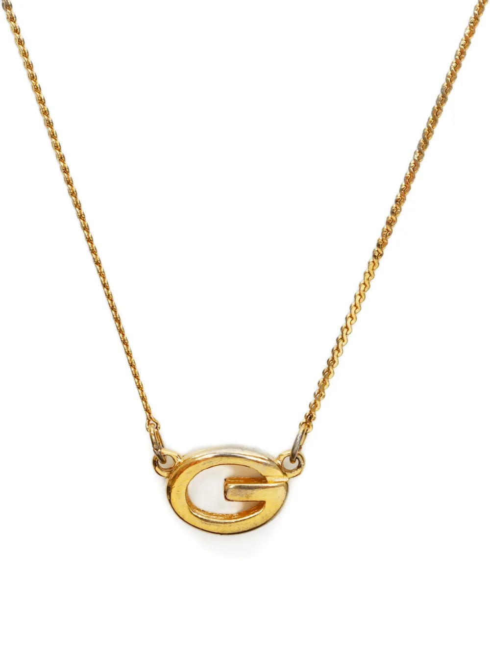 Pre-owned Givenchy 1980-1990s Logo-detail Necklace In Gold