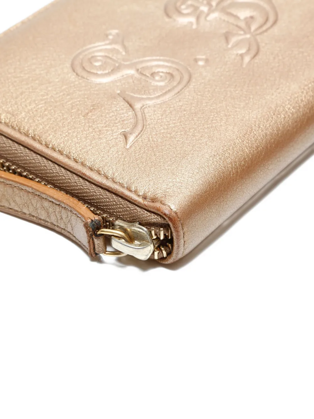 BVLGARI Pre-owned Embossed Leather Wallet In Neutral