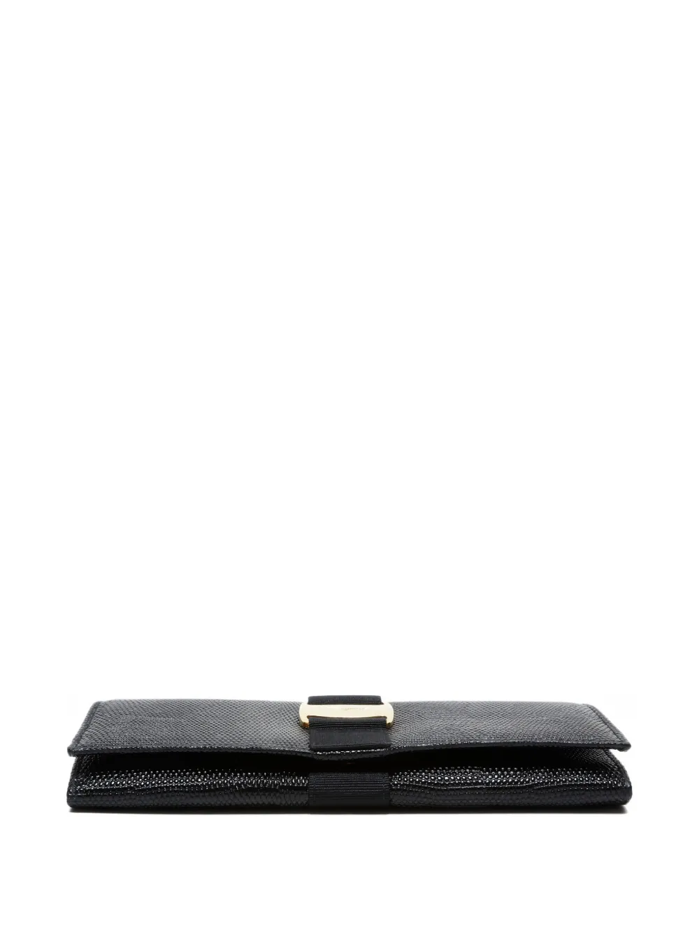 Pre-owned Ferragamo 2000s Vara Textured Wallet In Black