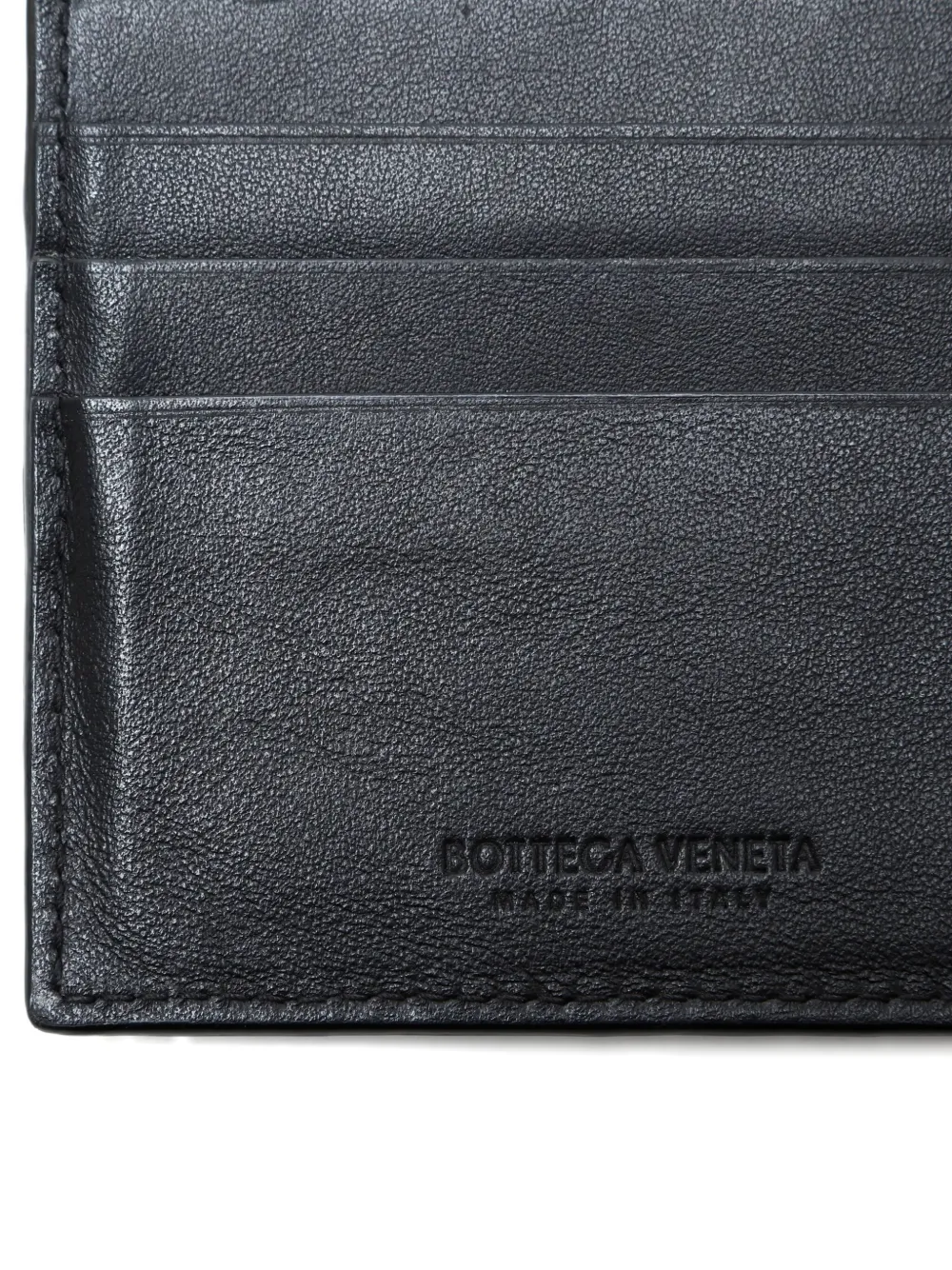 Pre-owned Bottega Veneta 2015-2025 Intrecciato Bifold Wallet In Black