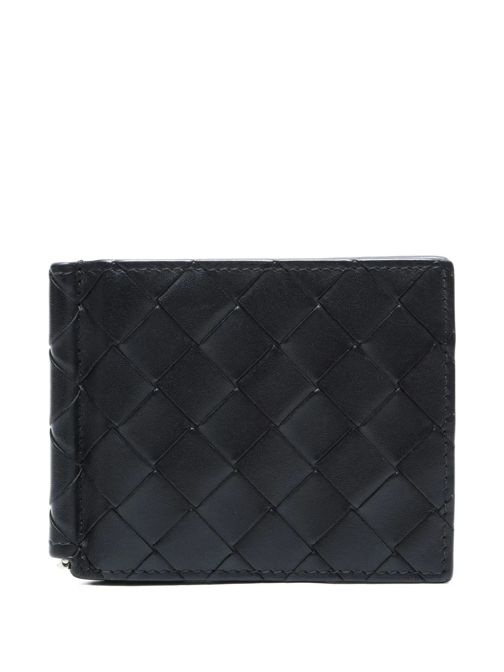 Pre-owned Bottega Veneta 2015-2025 Intrecciato Bifold Wallet In Black