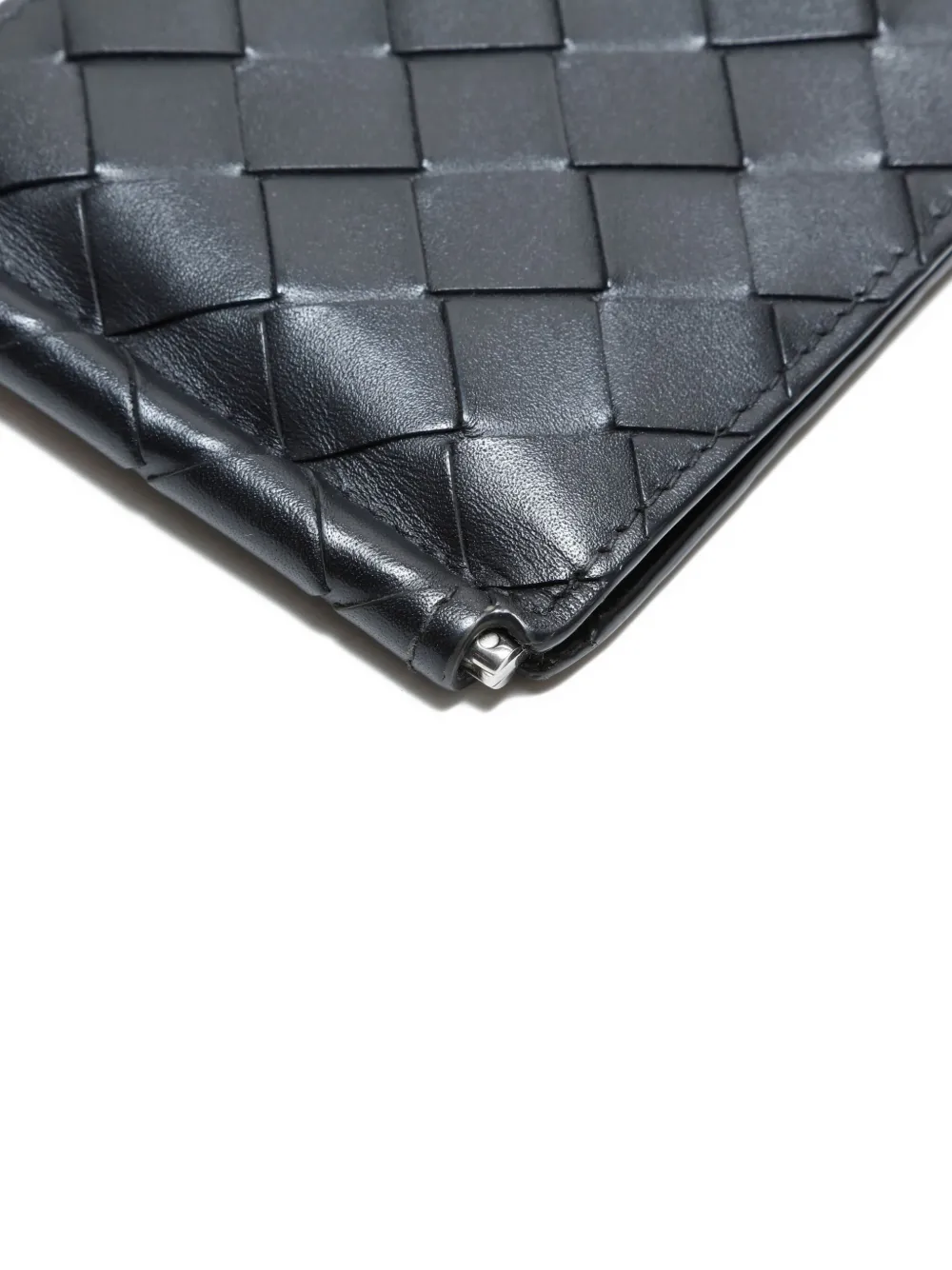 Pre-owned Bottega Veneta 2015-2025 Intrecciato Bifold Wallet In Black