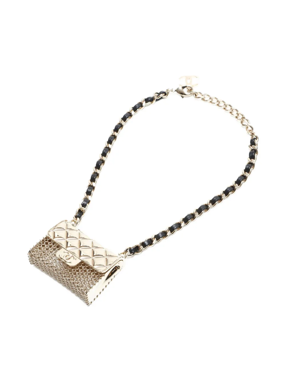 CHANEL Pre-Owned 2021 quilted chain classic bag-pendant necklace -