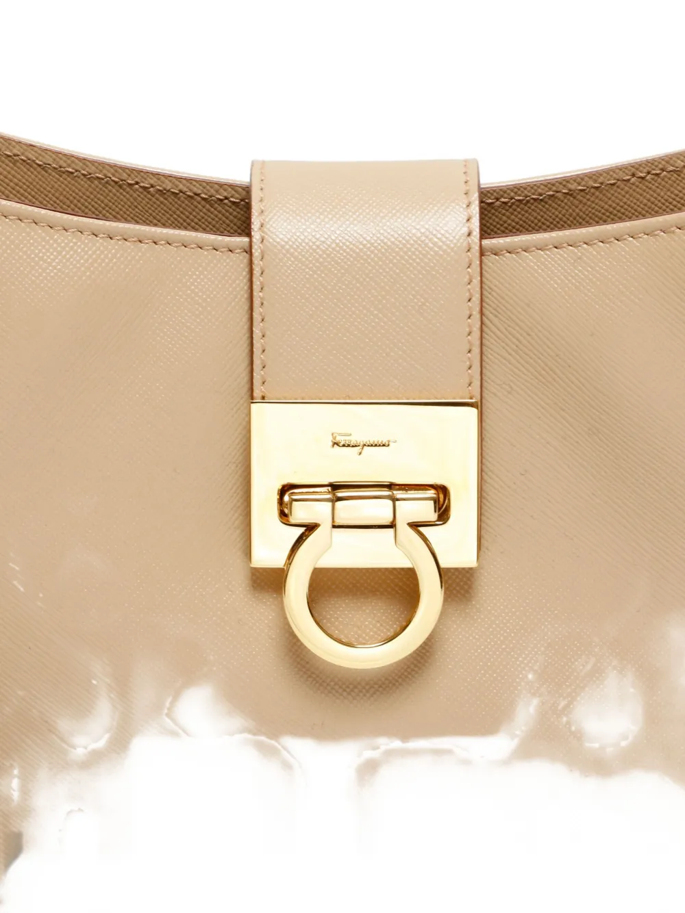 FERRAGAMO Pre-owned 2000s Trifolio Leather Shoulder Bag In Neutral