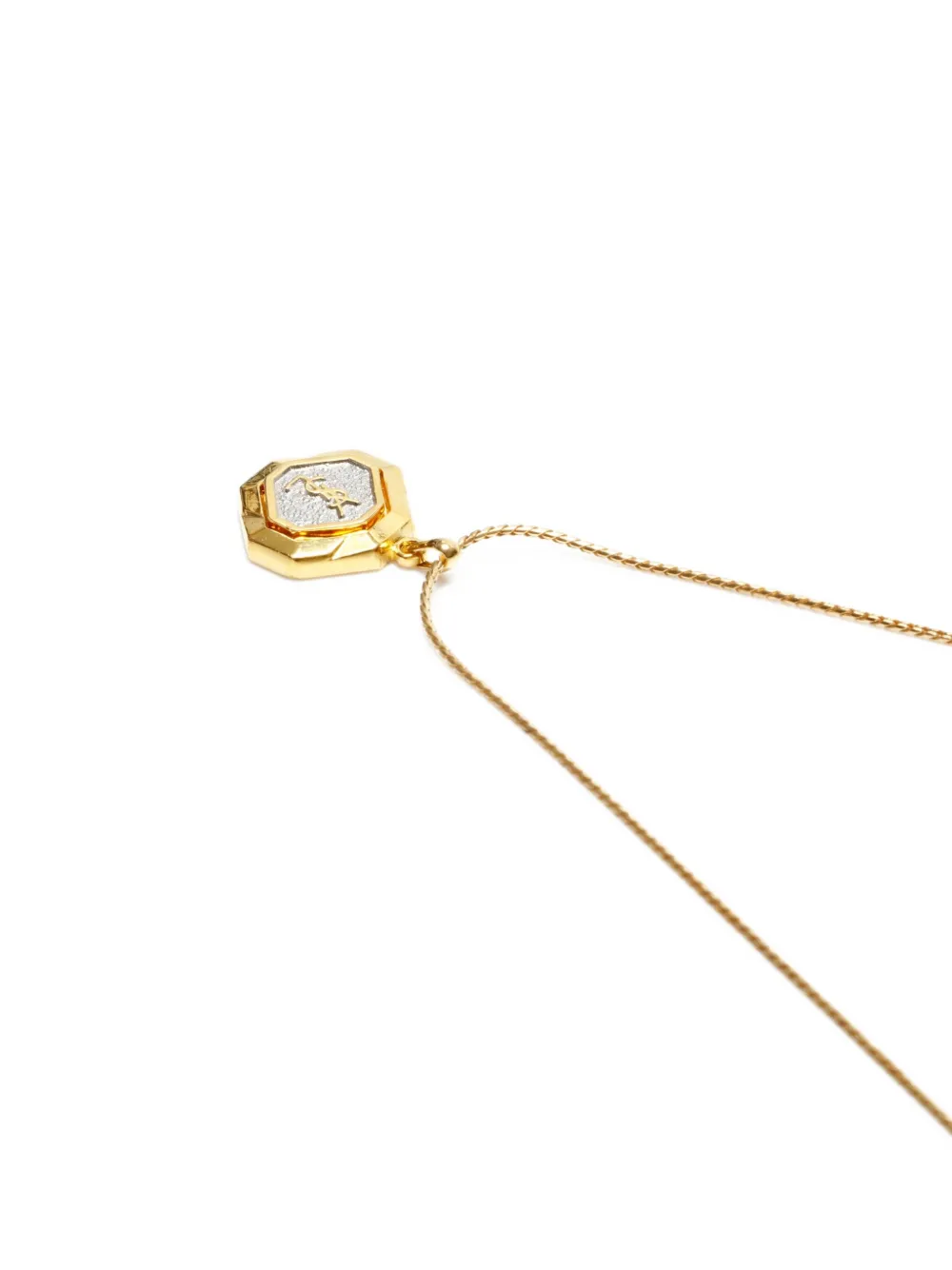 SAINT LAURENT Pre-owned 1980-1990 Octagonal-pendant Necklace In Gold