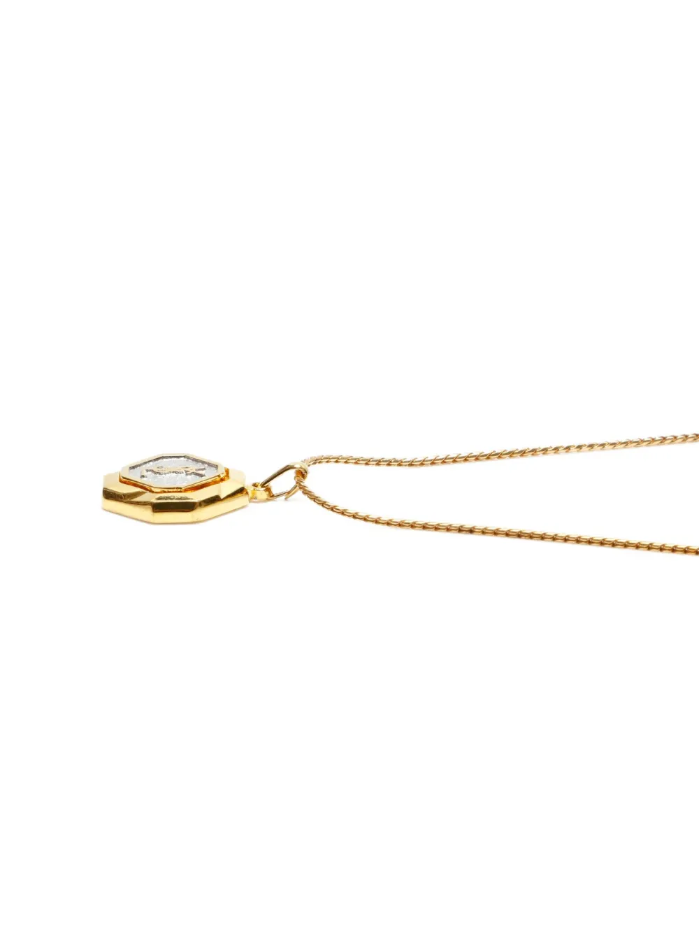 SAINT LAURENT Pre-owned 1980-1990 Octagonal-pendant Necklace In Gold