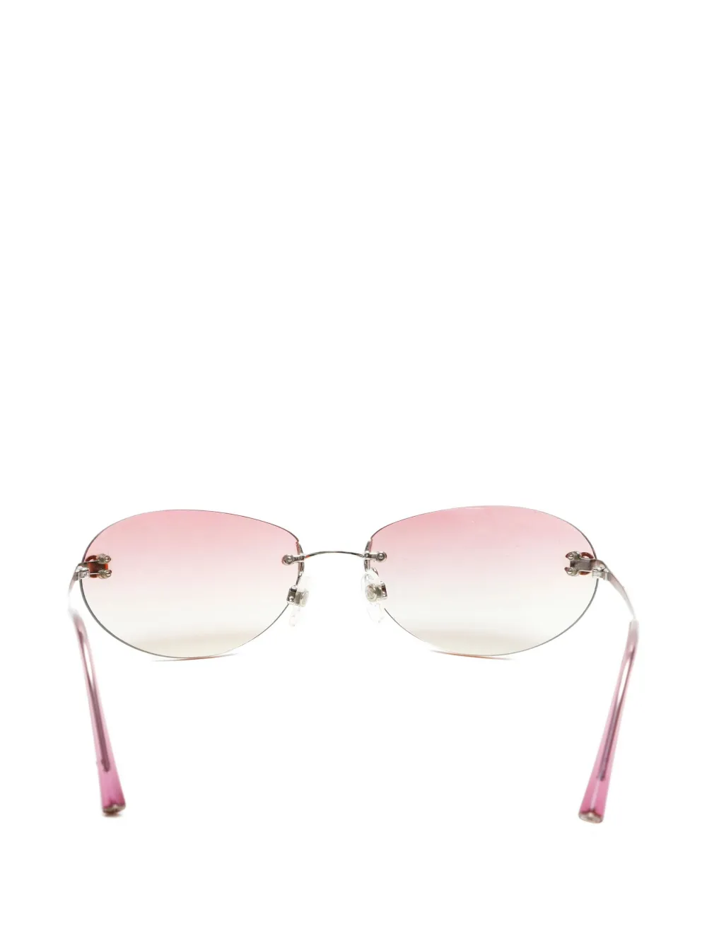 CHANEL Pre-Owned CC-mark rimless sunglasses - Rosa