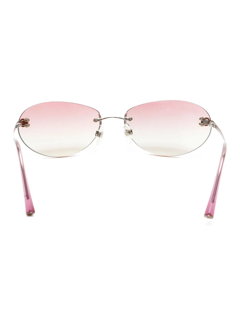 CHANEL Pre-Owned CC-mark rimless sunglasses - ピンク CHANEL Pre-Owned CC-mark rimless sunglasses - ピンク