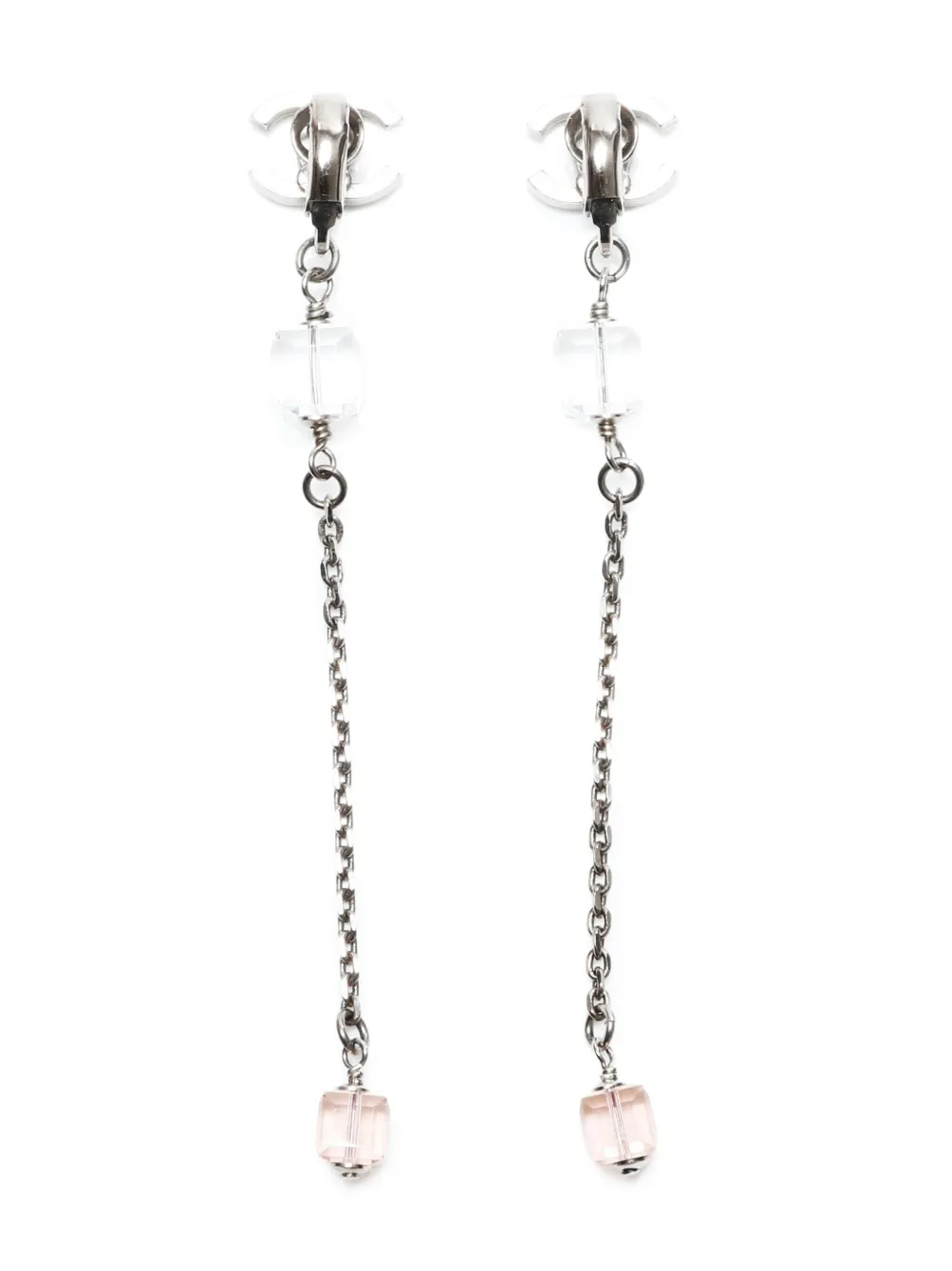 CHANEL Pre-owned 2008 Cc-mark Chain Earrings In Silver