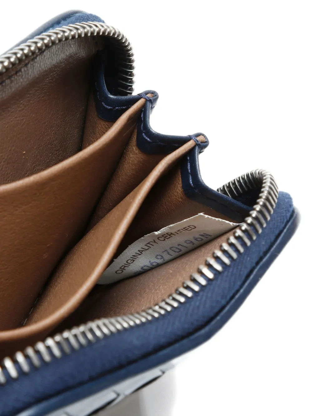 Pre-owned Bottega Veneta 2012-2015 Intrecciato Zip Coin Wallet In Blue