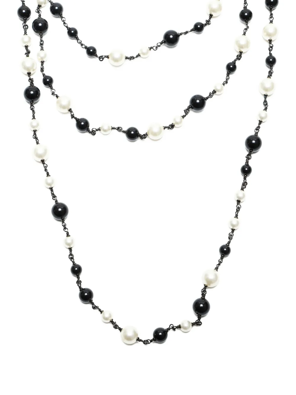 CHANEL Pre-Owned 2011 CC logo layered necklace - ブラック CHANEL Pre-Owned 2011 CC logo layered necklace - ブラック