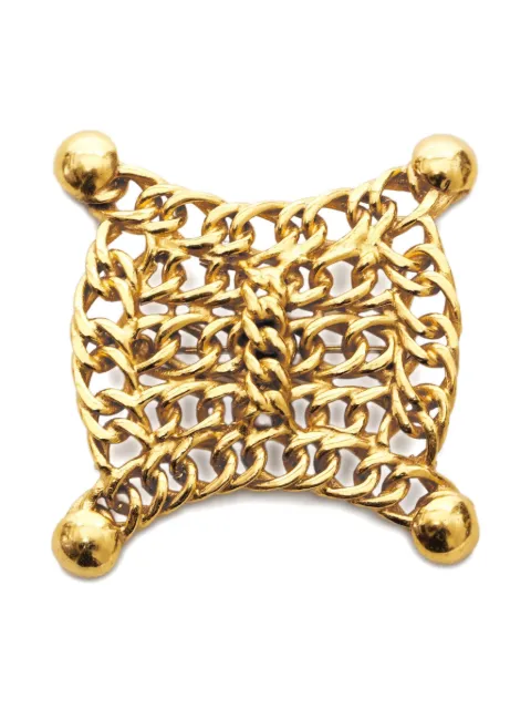 Celine Pre-Owned 1980-1990s Triomphe chain-logo brooch