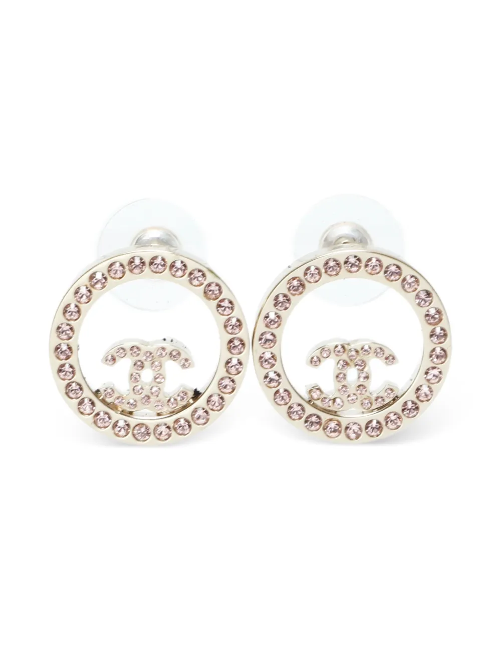 CHANEL Pre-Owned 2017 CC logo rhinestone-embellished earrings - CHANEL Pre-Owned 2017 CC logo rhinestone-embellished earrings -