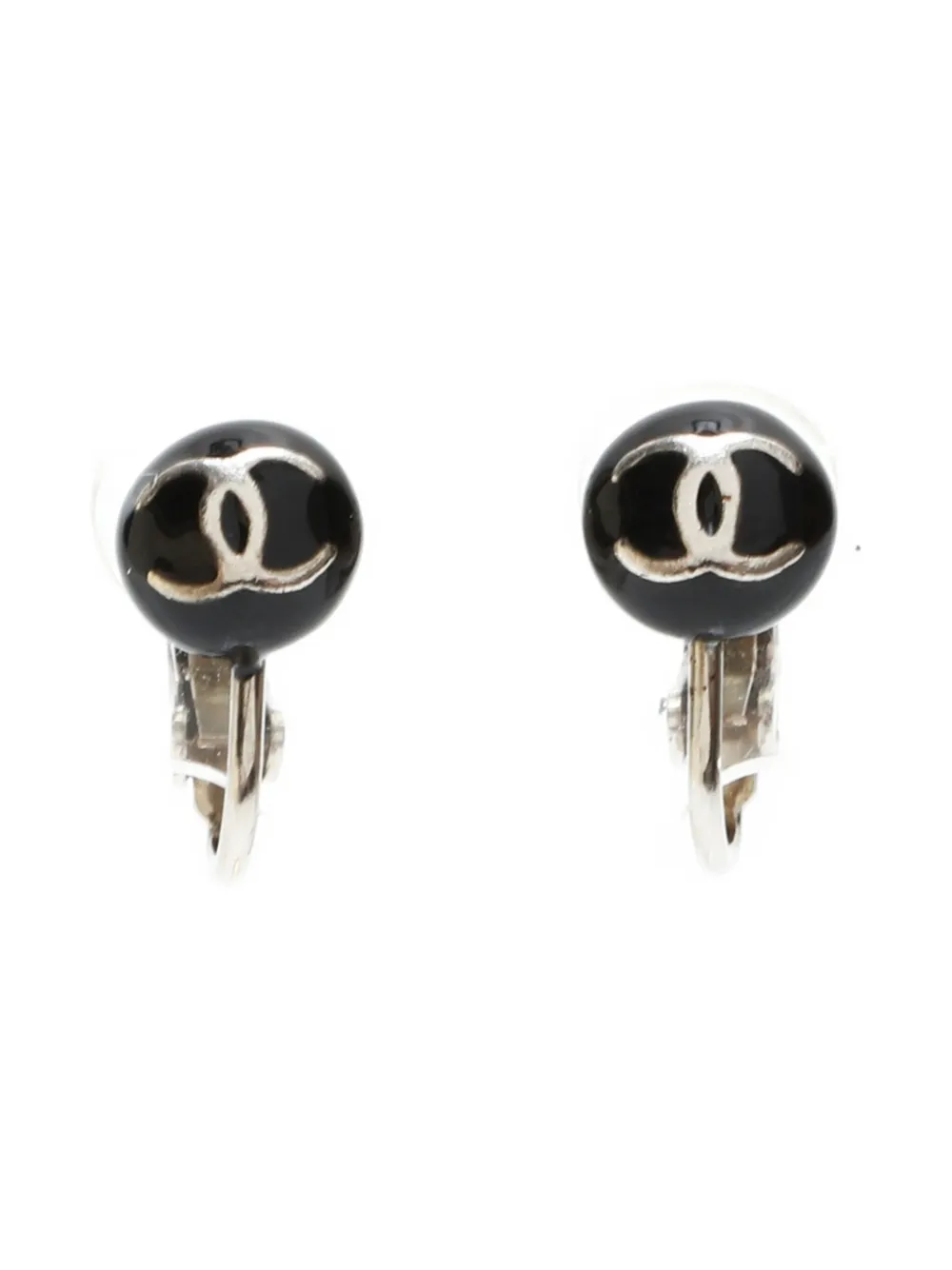 CHANEL Pre-owned 2003 Mini Cc Logo Clip-on Earrings In Silver