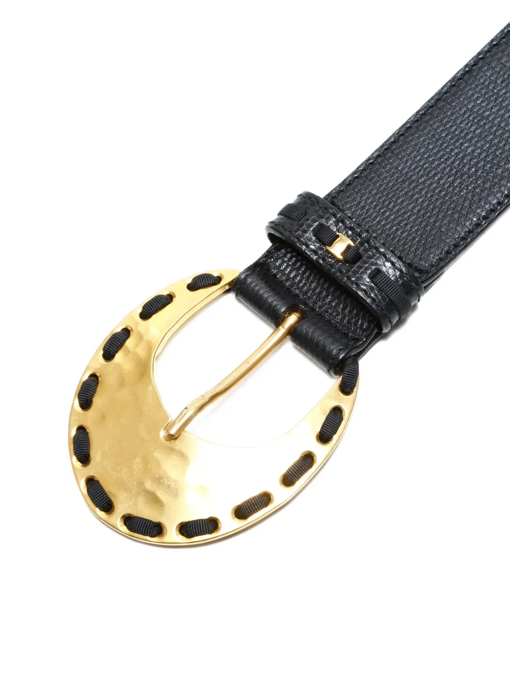 FERRAGAMO Pre-owned 1990s Textured Buckle Belt In Black