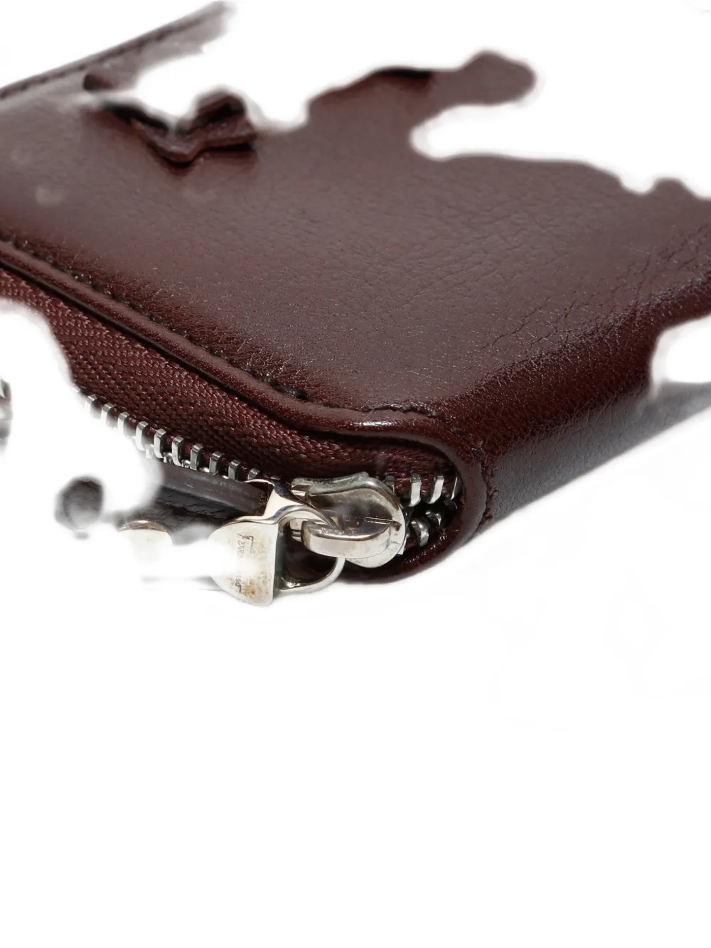 Pre-owned Ferragamo 2000s Vara Bow Zip Coin Purse In Brown