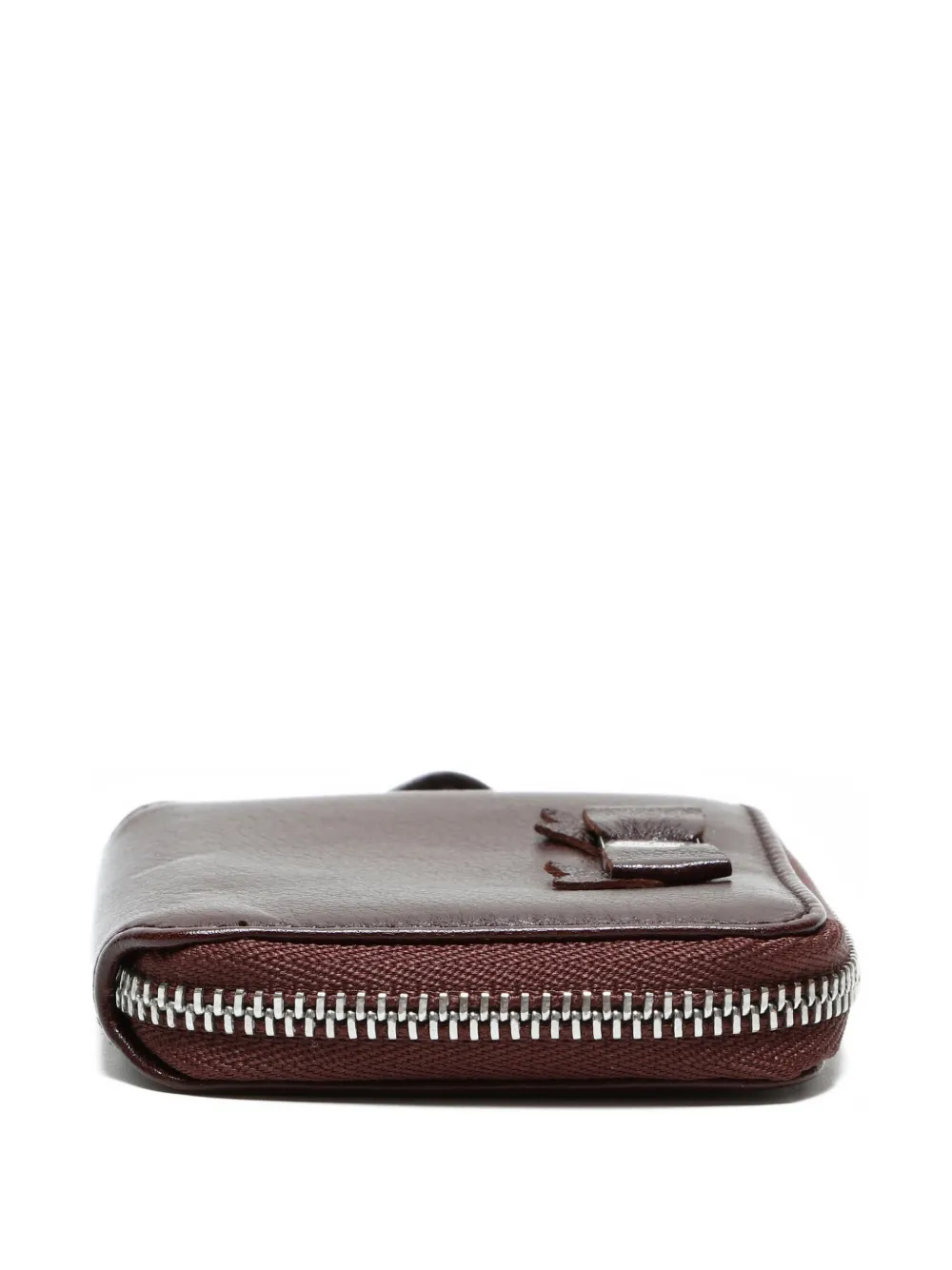 Pre-owned Ferragamo 2000s Vara Bow Zip Coin Purse In Brown