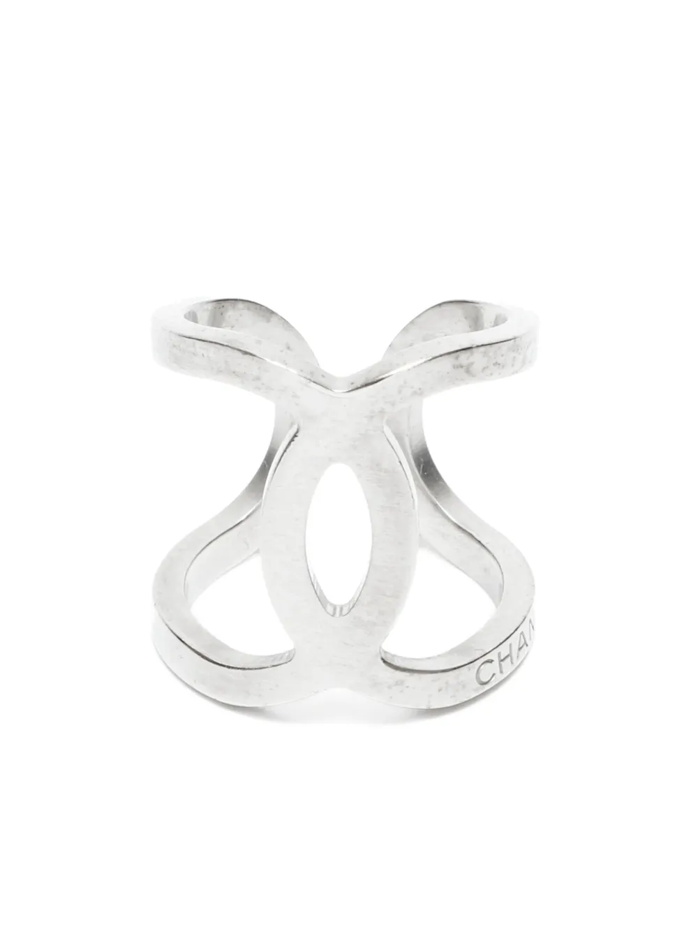 CHANEL Pre-Owned 2018 CC logo ring - シルバートーン CHANEL Pre-Owned 2018 CC logo ring - シルバートーン