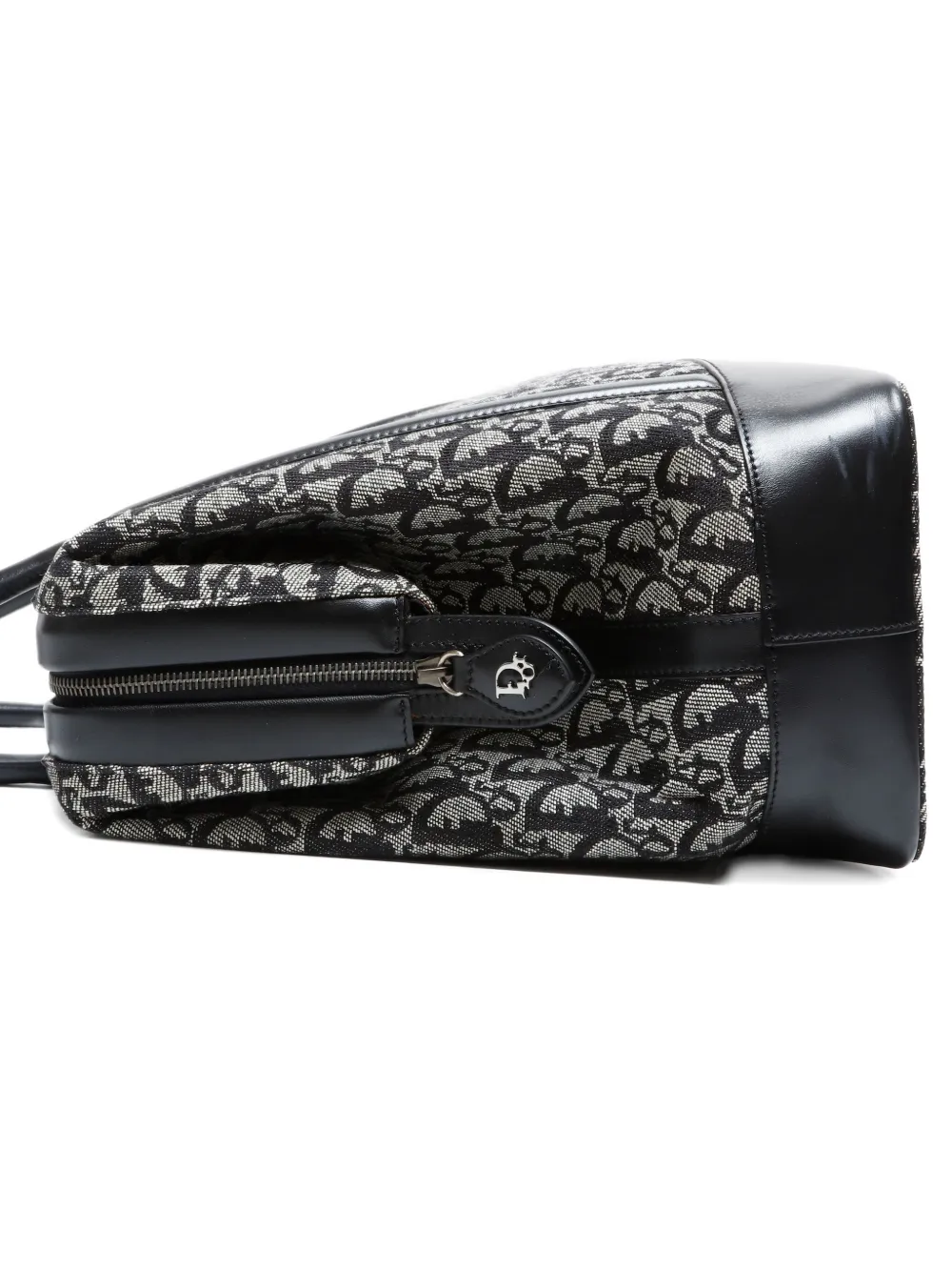 Pre-owned Dior 2002 Trotter Boston Tote Bag In Black