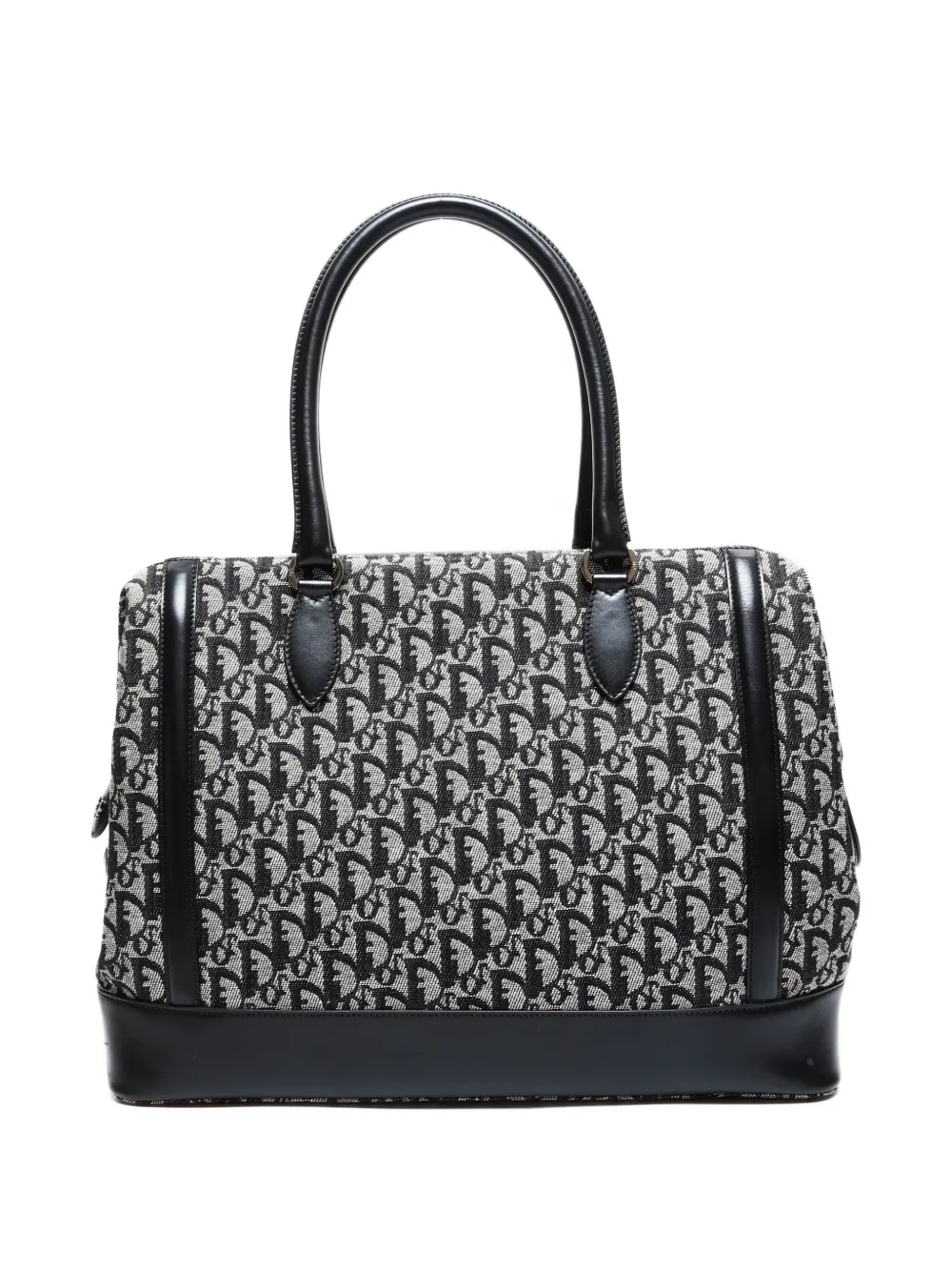 Pre-owned Dior 2002 Trotter Boston Tote Bag In Black