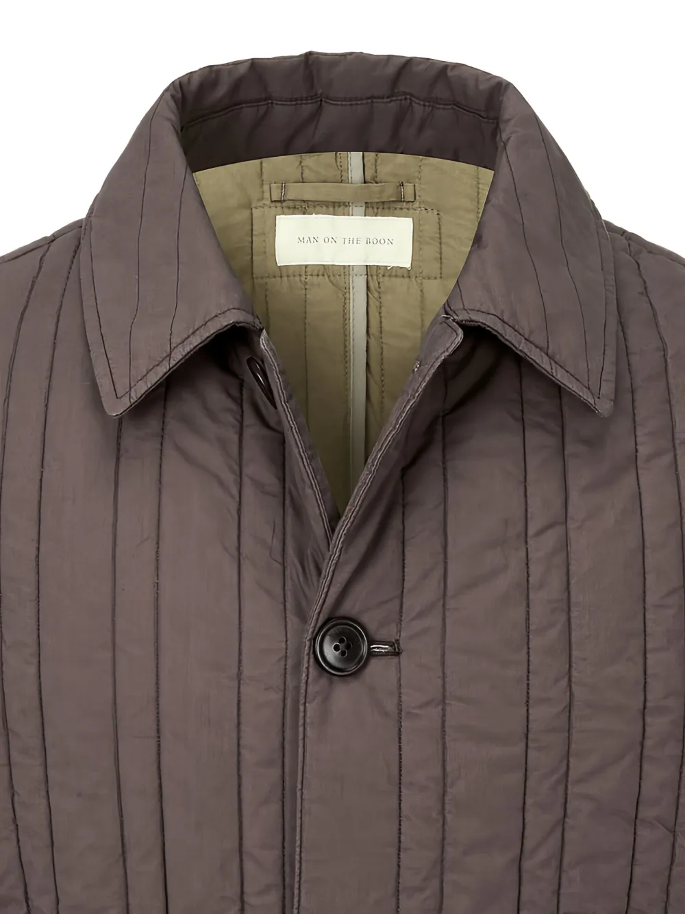 Man On The Boon. Vertical-quilted Padded Jacket In Brown