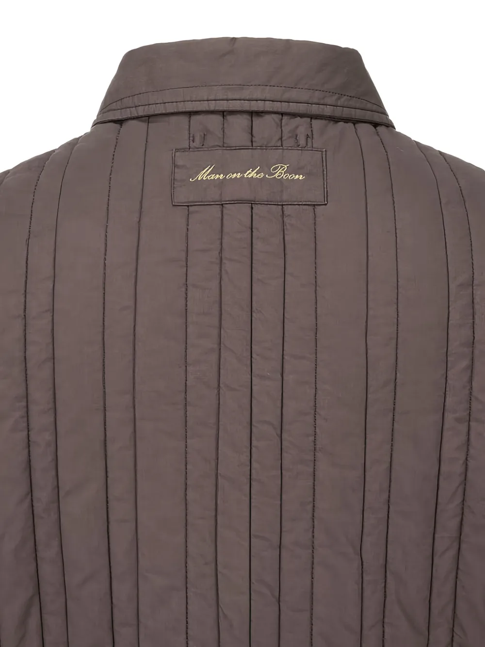 Man On The Boon. Vertical-quilted Padded Jacket In Brown
