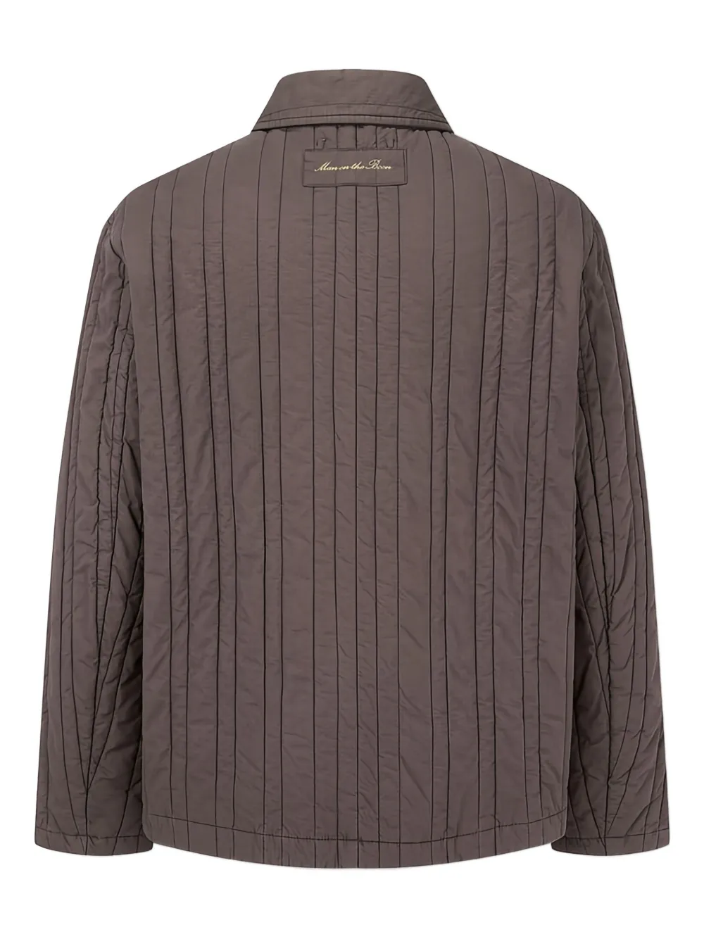 Man On The Boon. Vertical-quilted Padded Jacket In Brown