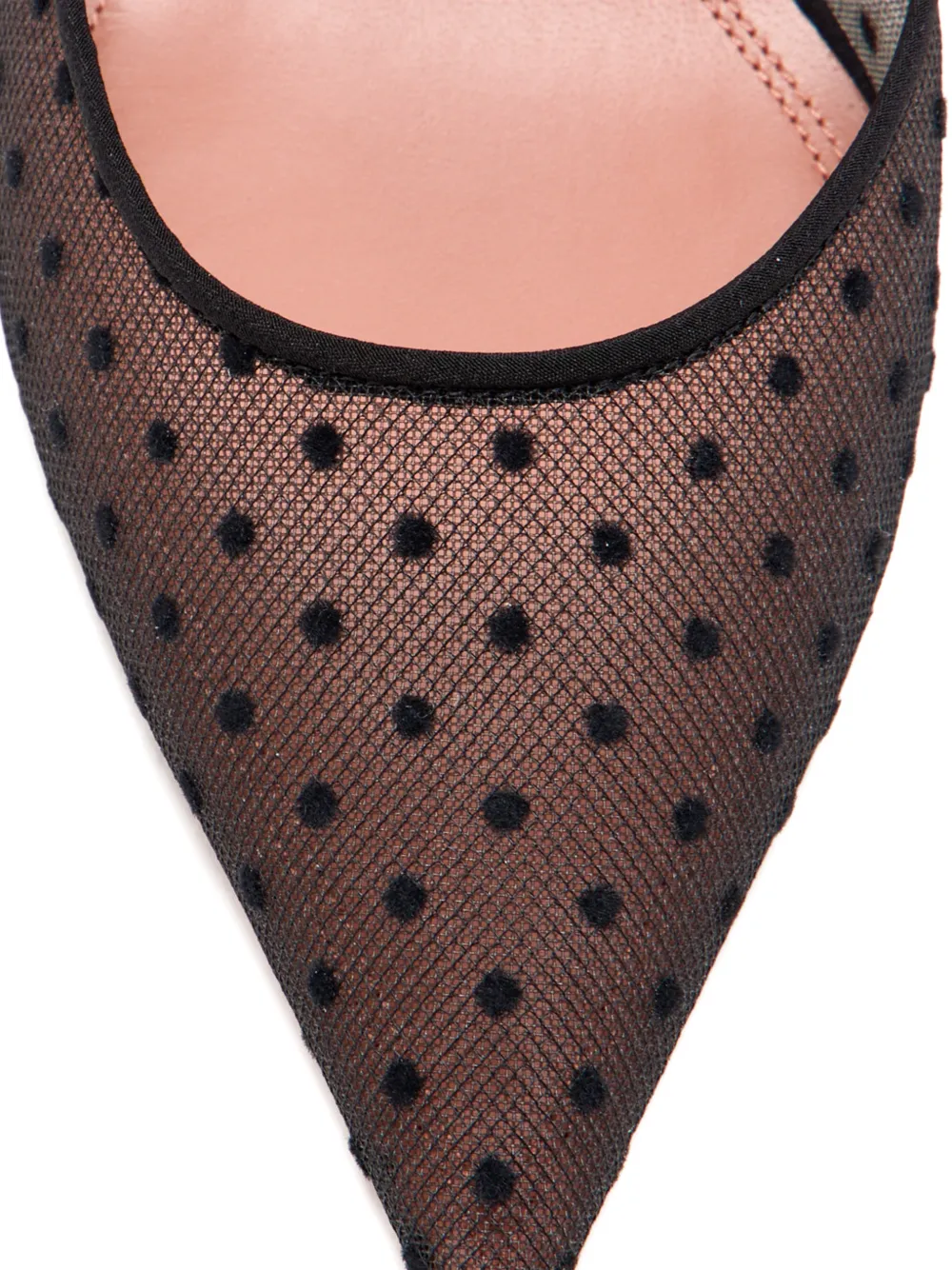 Amina Muaddi Holli polka-dot lace pumps Zwart