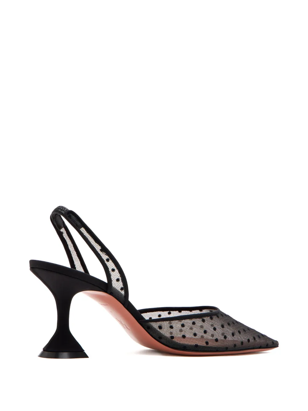 Amina Muaddi Holli polka-dot lace pumps Zwart
