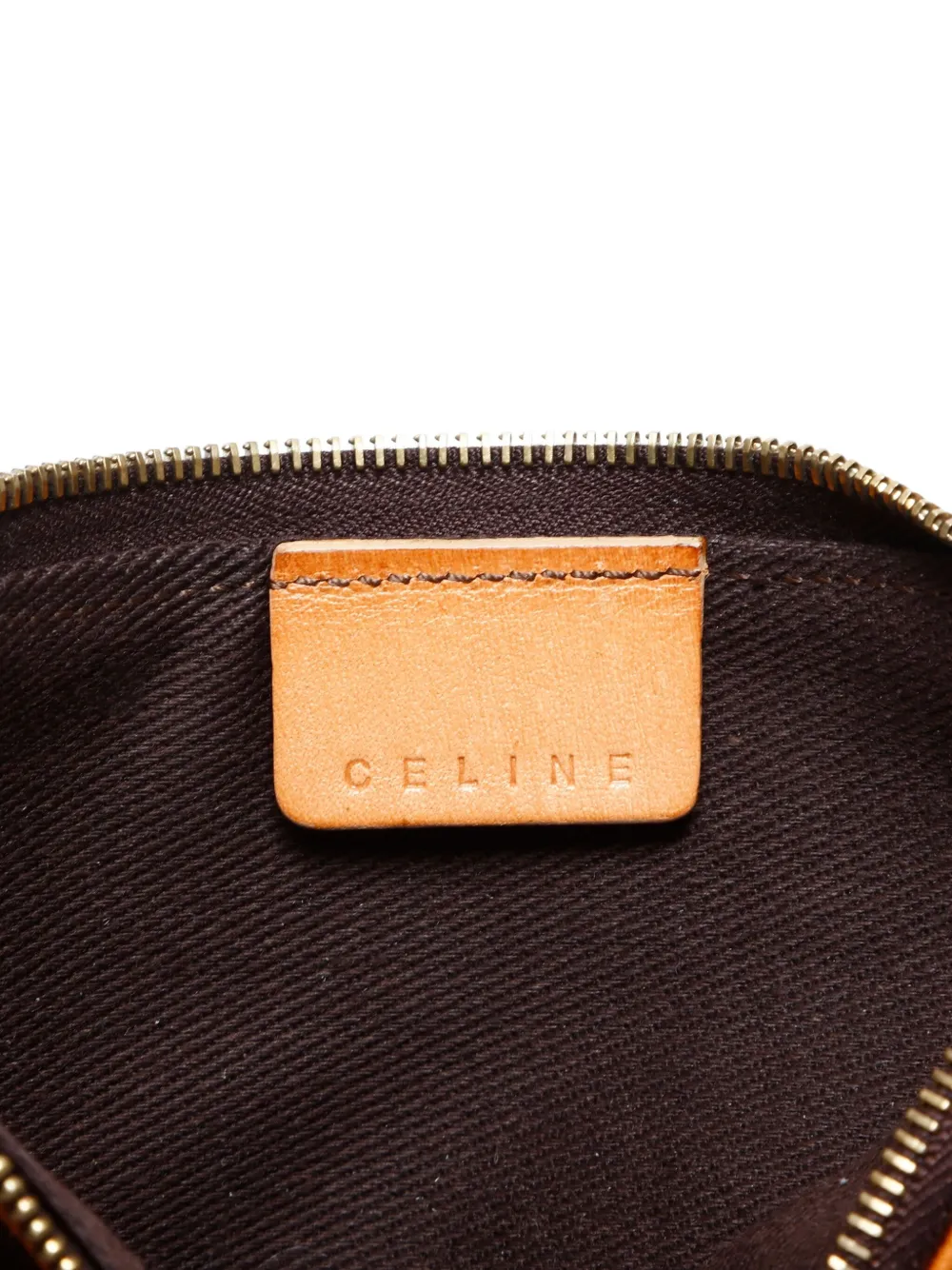 CELINE Pre-owned 1990-2000s Macadam Zip Pouch In Brown