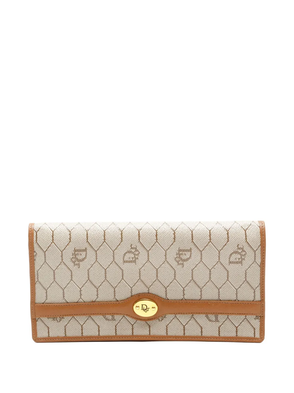 DIOR Pre-owned 1980s Honey-comb Wallet In Neutral